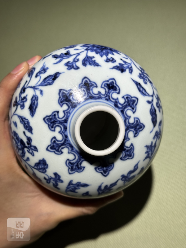 清雍正 御制仿宣窑青花缠枝花卉纹茶叶罐 - 图15